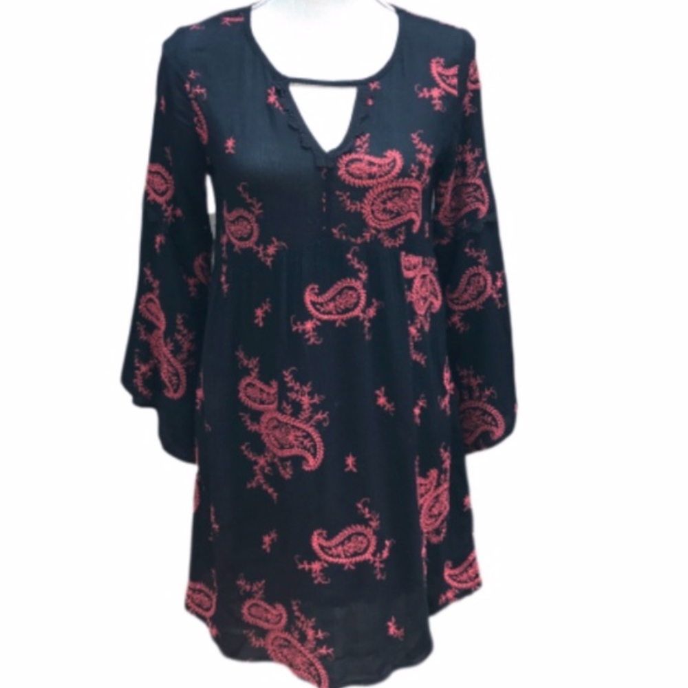 Nordstrom Black/Red Paisley Dress